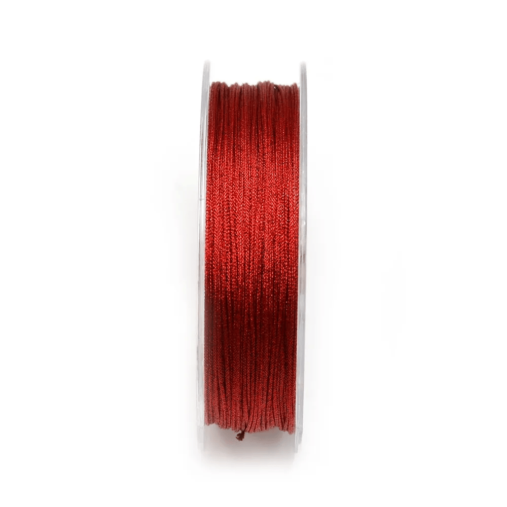 Fil polyester de couleur rouge pailleté 0.8mm x 29m