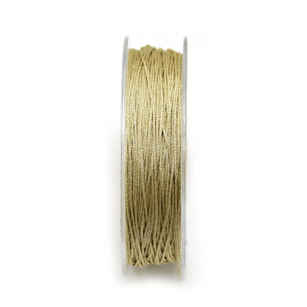 Fil polyester de couleur beige clair pailleté, 0.8mm x 29m