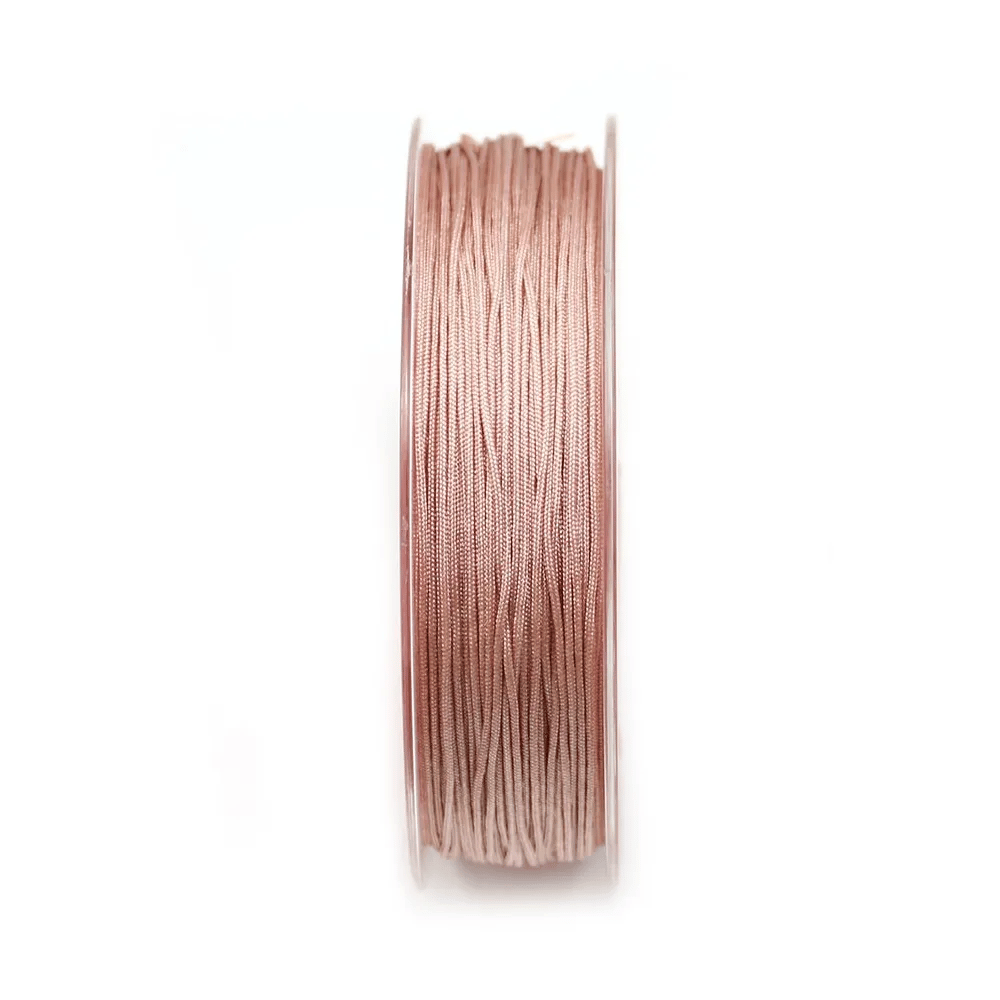 Fil polyester de couleur rose poudré, 0.8mm x 30m