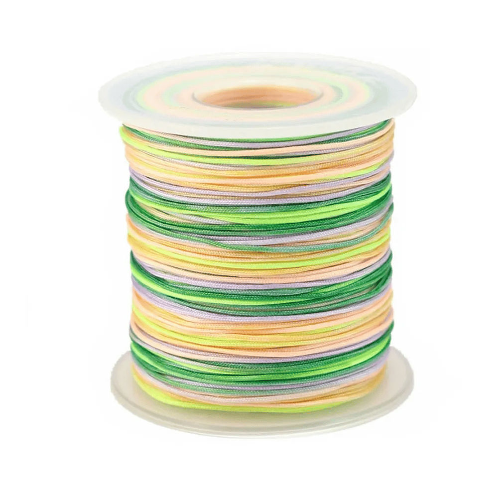 Fil polyester multicolore ton jaune vert  0.8 mm x 5m