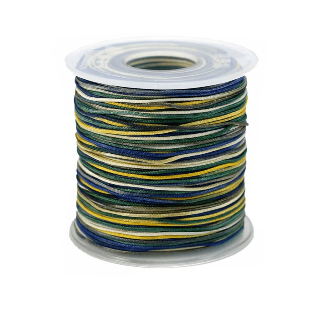 Fil polyester multicolore ton gris kaki 0.8 mm x 5m