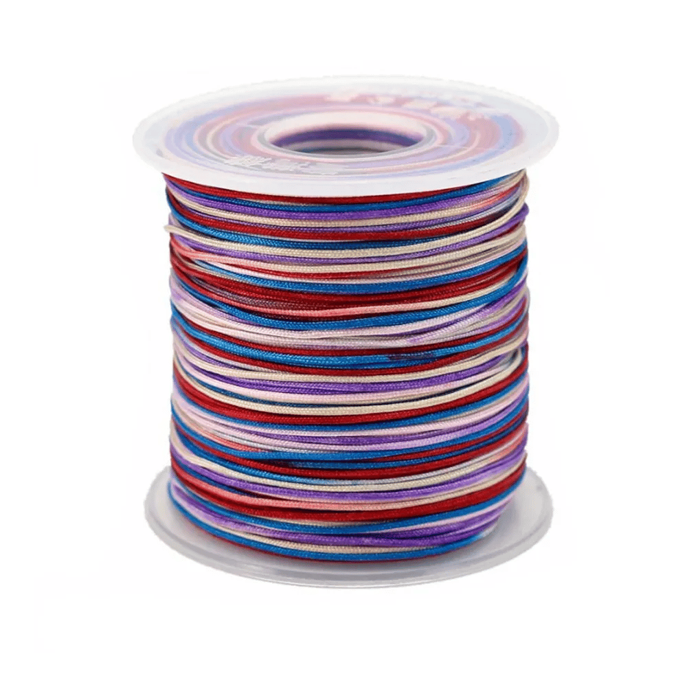 Fil polyester multicolore ton bleu rouge 0.8 mm x 100m