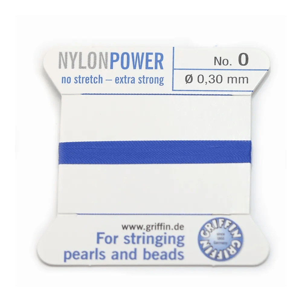 Nylon power wire with needle included, in navy blue color x 2m
