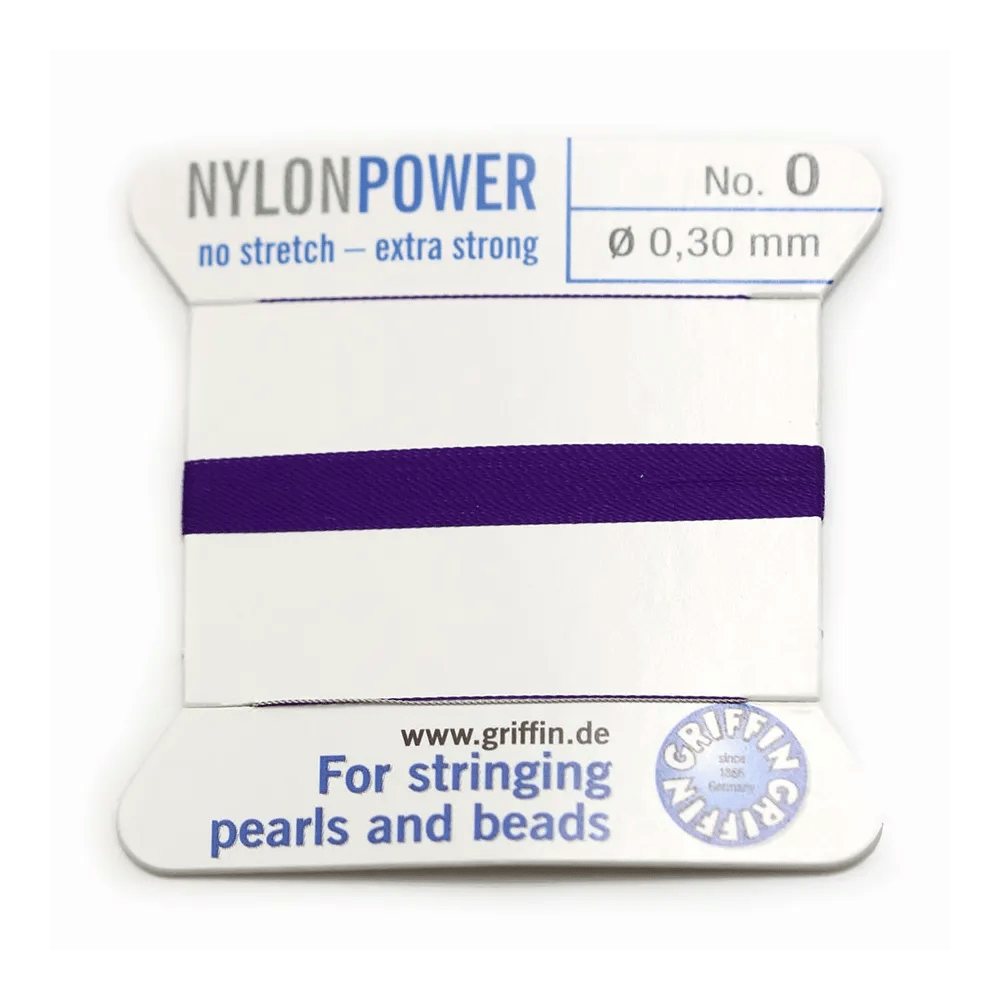 Nylon power wire with needle included, in violet color x 2m