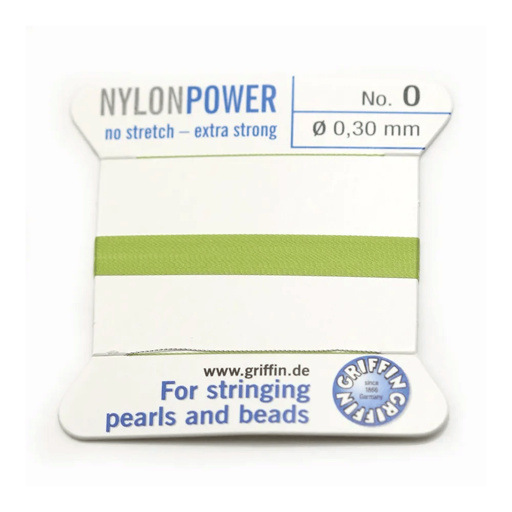 Fil power nylon avec aiguille inclus, de couleur vert x 2m