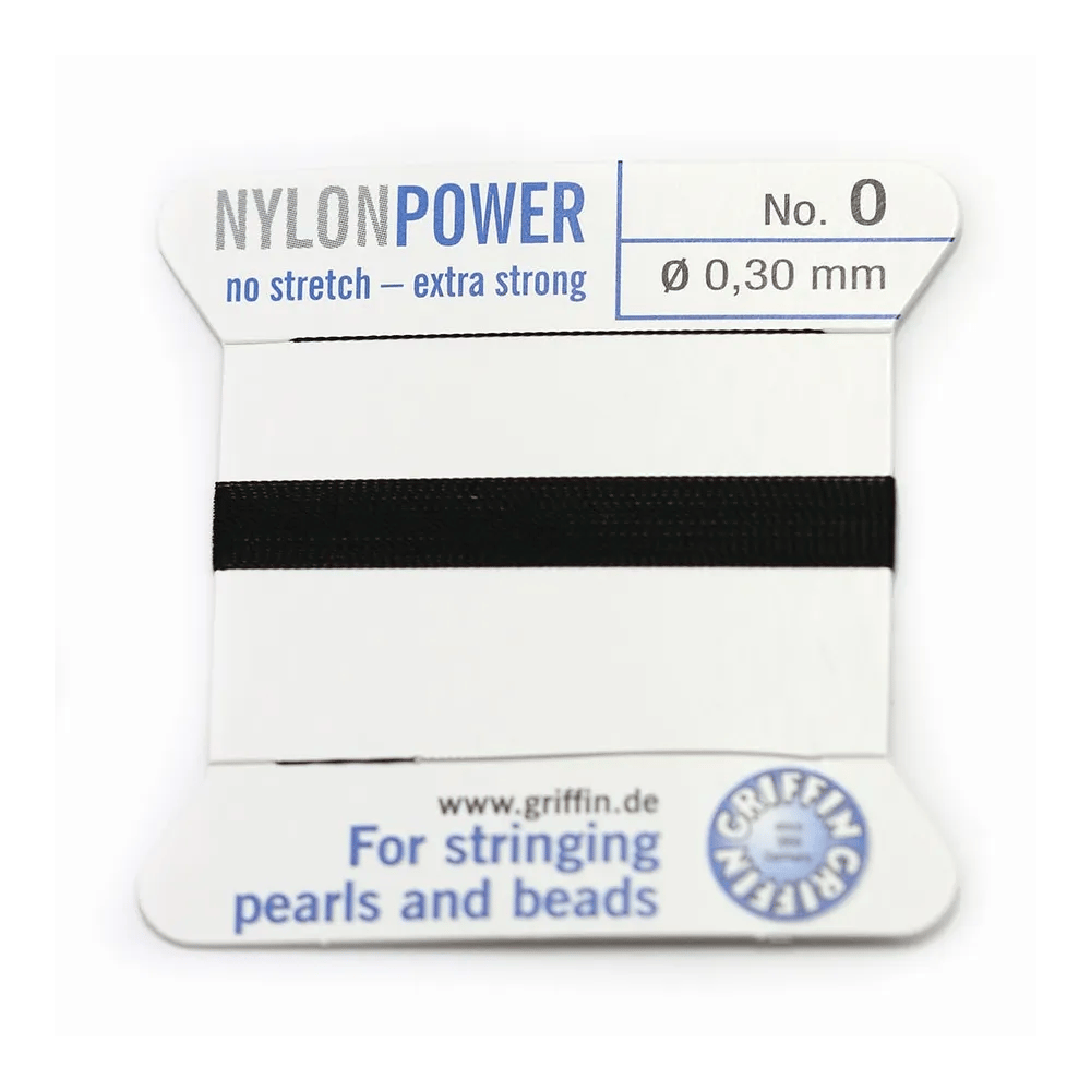 Fil power nylon avec aiguille inclus, de couleur noire x 2m