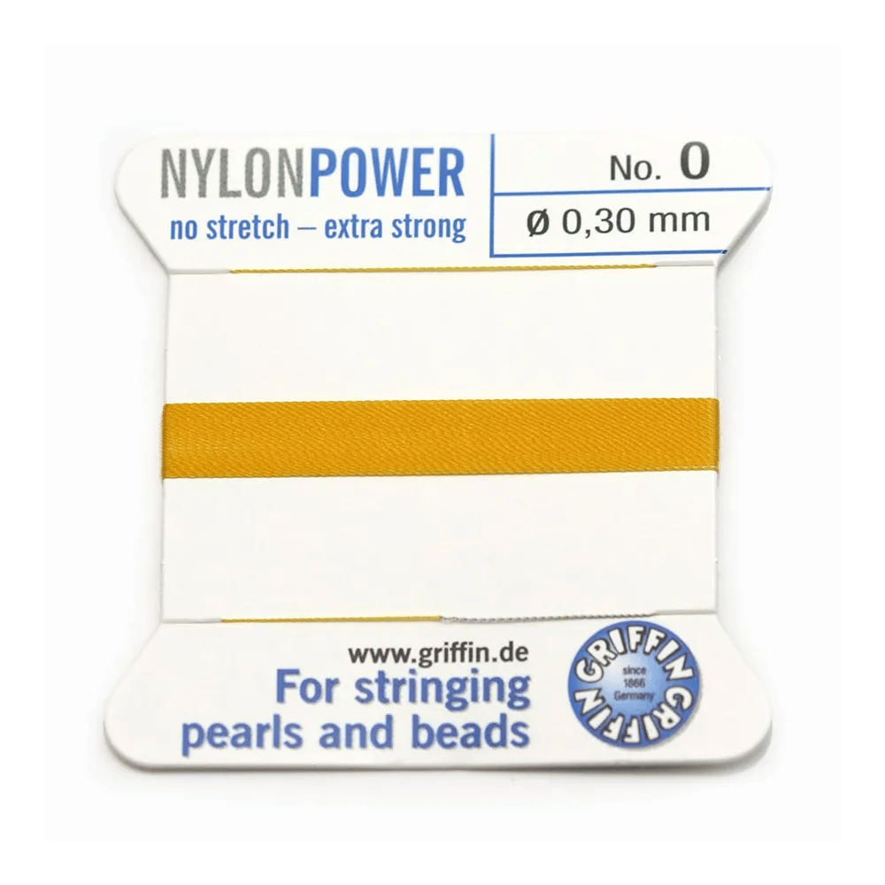 Fil power nylon avec aiguille inclus, de couleur moutarde x 2m