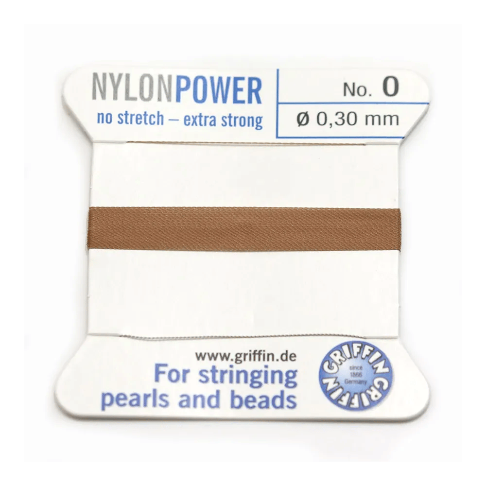 Nylon power wire with needle included, in light pink color x 2m