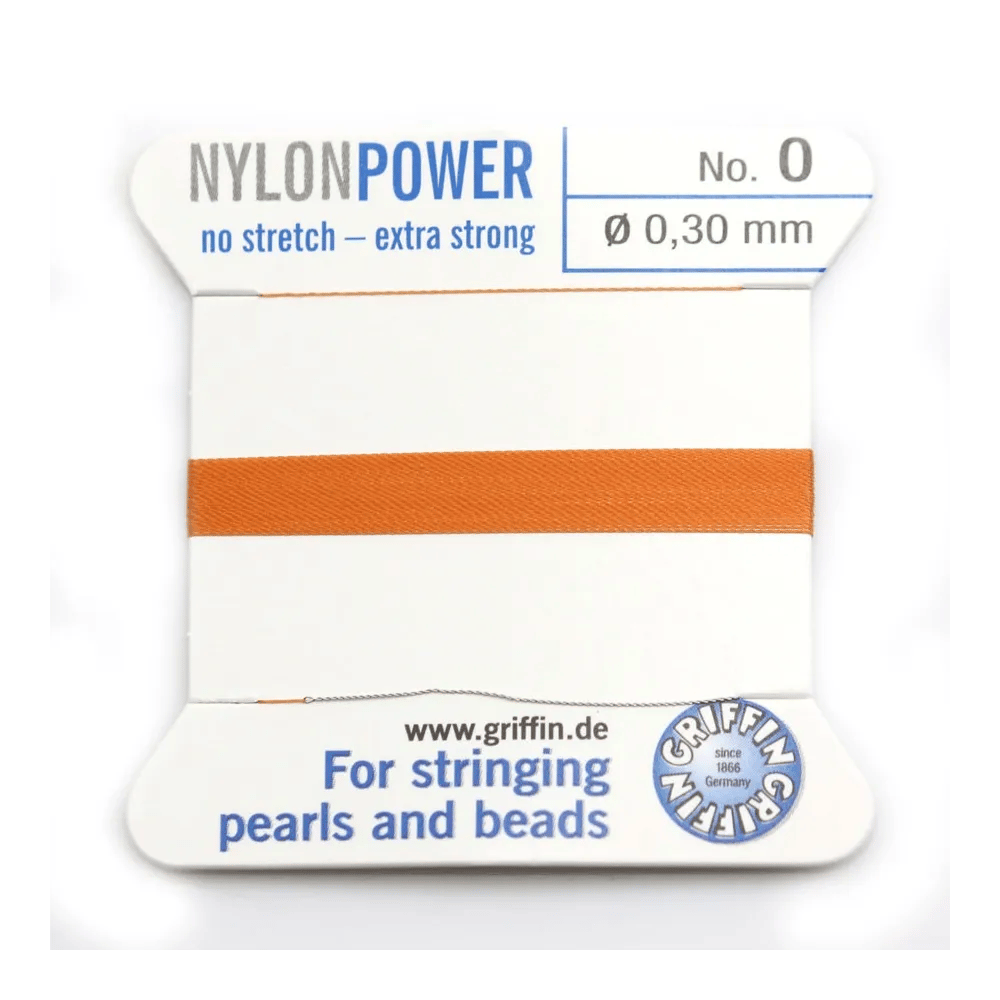 Fil power nylon avec aiguille inclus, de couleur cornaline x 2m