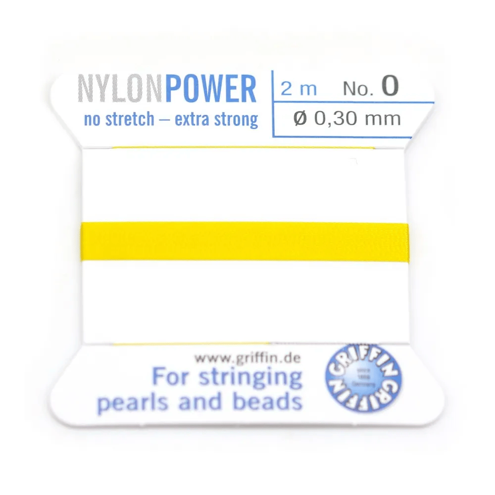 Fil power nylon avec aiguille inclus, de couleur jaune claire x 2m