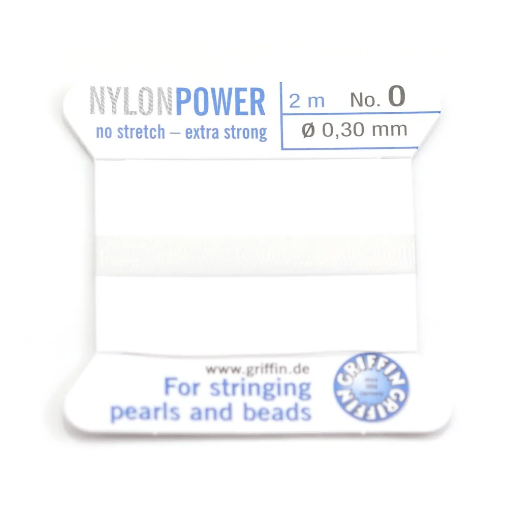 Nylon power wire with needle included, in garnet color x 2m