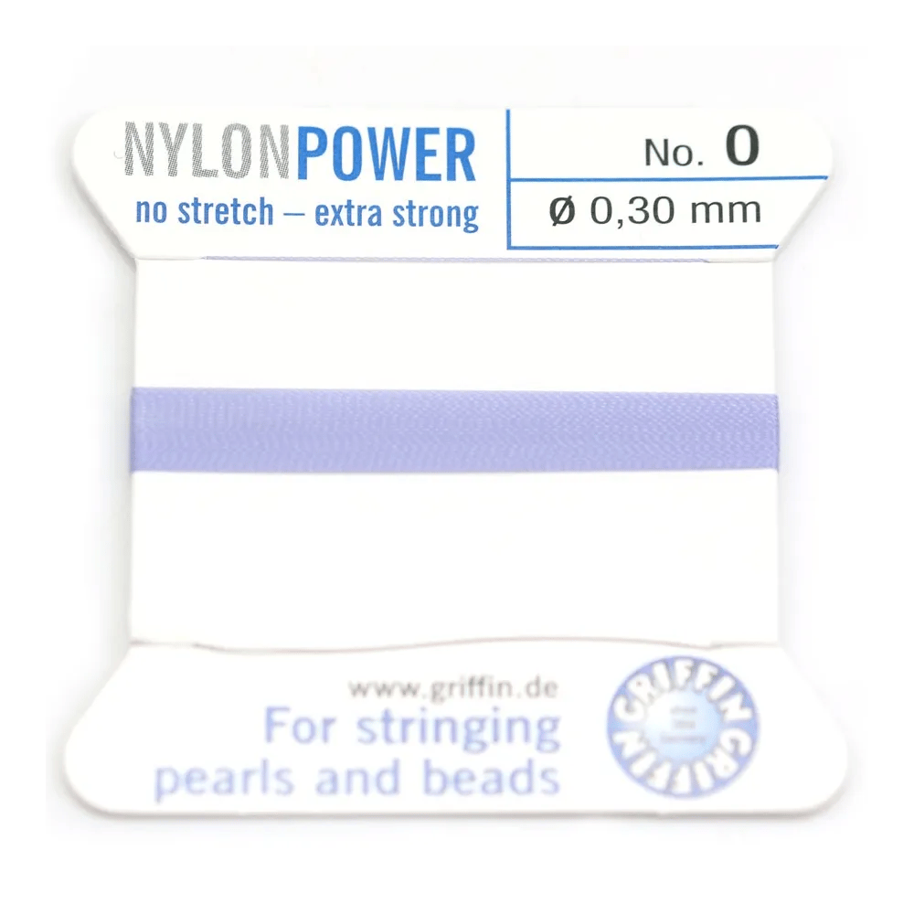 Fil power nylon avec aiguille inclus, de couleur lilas x 2m
