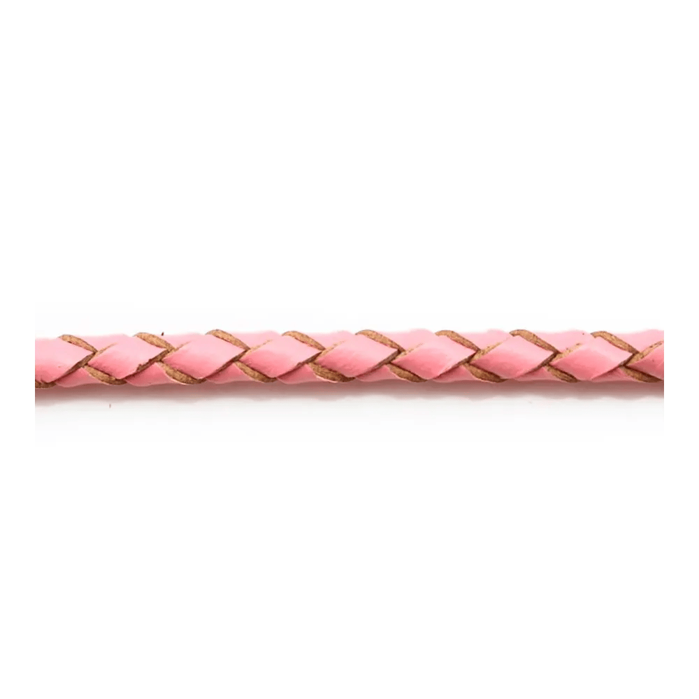 Cordon cuir tressé Rose 3.0mm x 50cm
