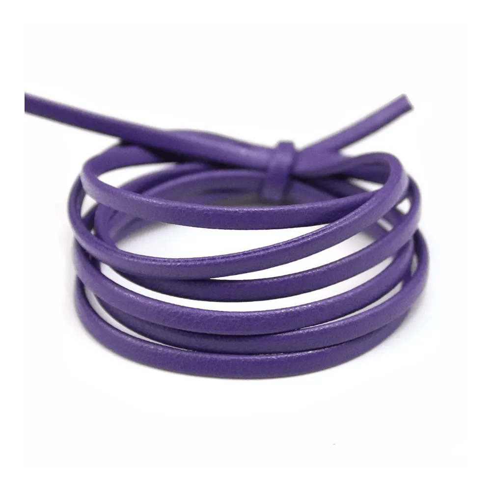 Synthetic leather, in flat shape, in violet color, 3mm x 90cm