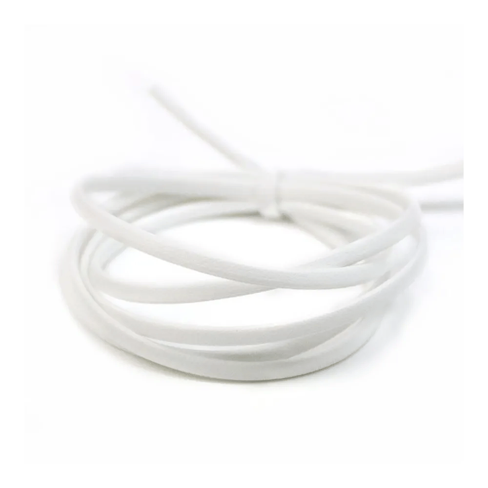 Cuir synthétique, de forme plate, de couleur blanc, 3mm x 90cm