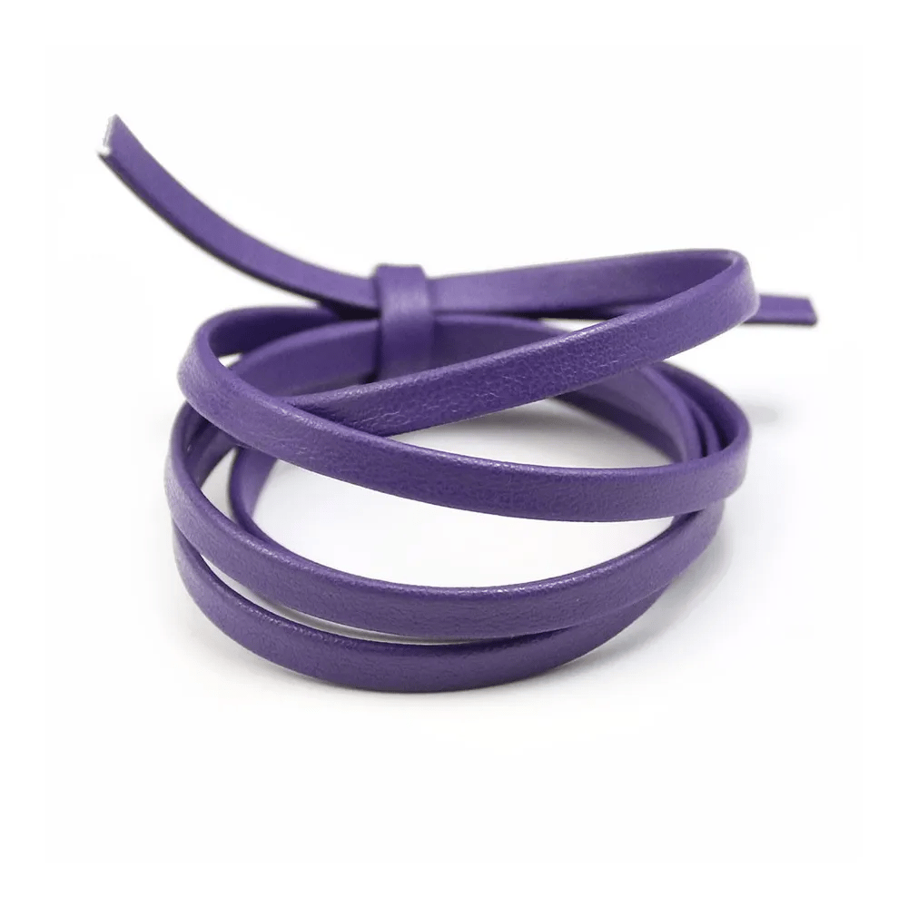 Cuir synthétique, de forme plate, de couleur violet irisé, 5mm x 90cm