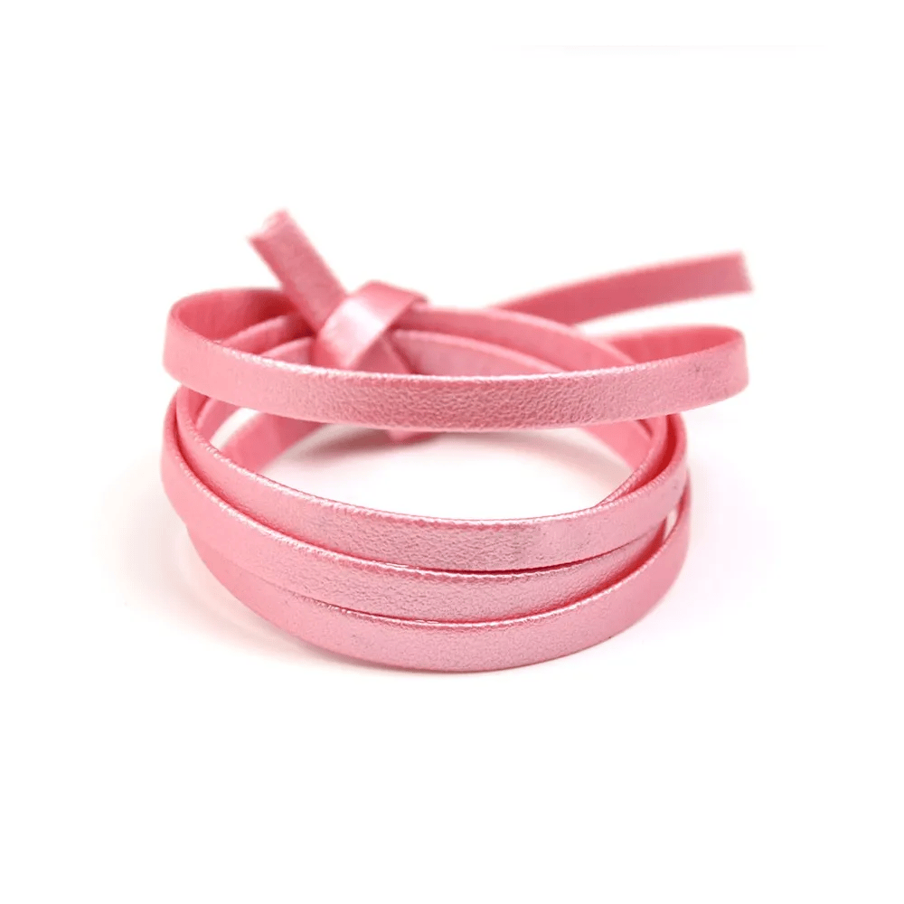 Cuir synthétique, de forme plate, de couleur rose claire 5mm x 90cm
