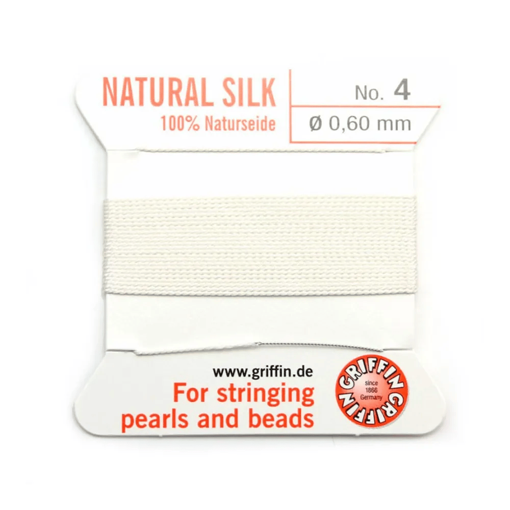 Fil du soie 0.6mm blanc x 2m