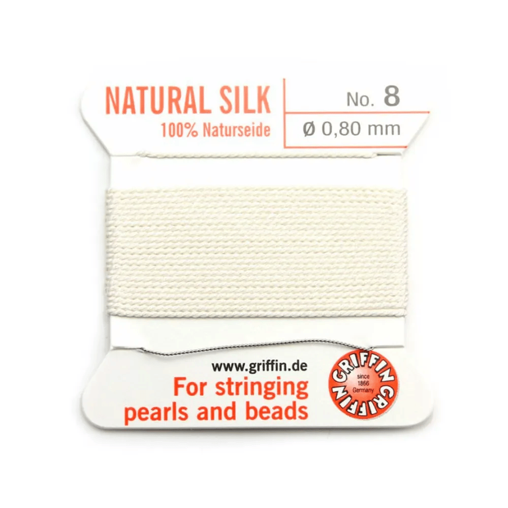 Fil du soie 0.8mm blanc x 2m