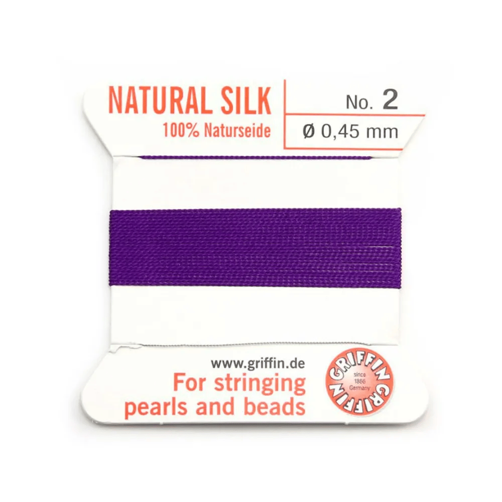 Silk bead cord 0.45mm amethyste x 2m