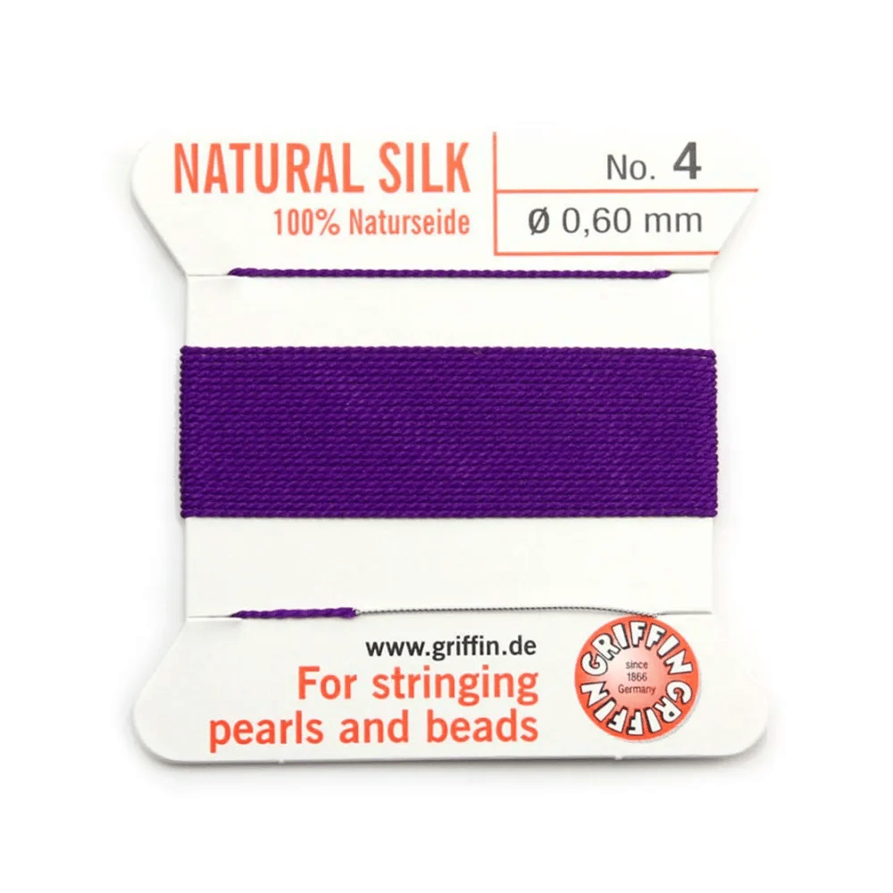 Fil du soie 0.6mm améthyste x 2m
