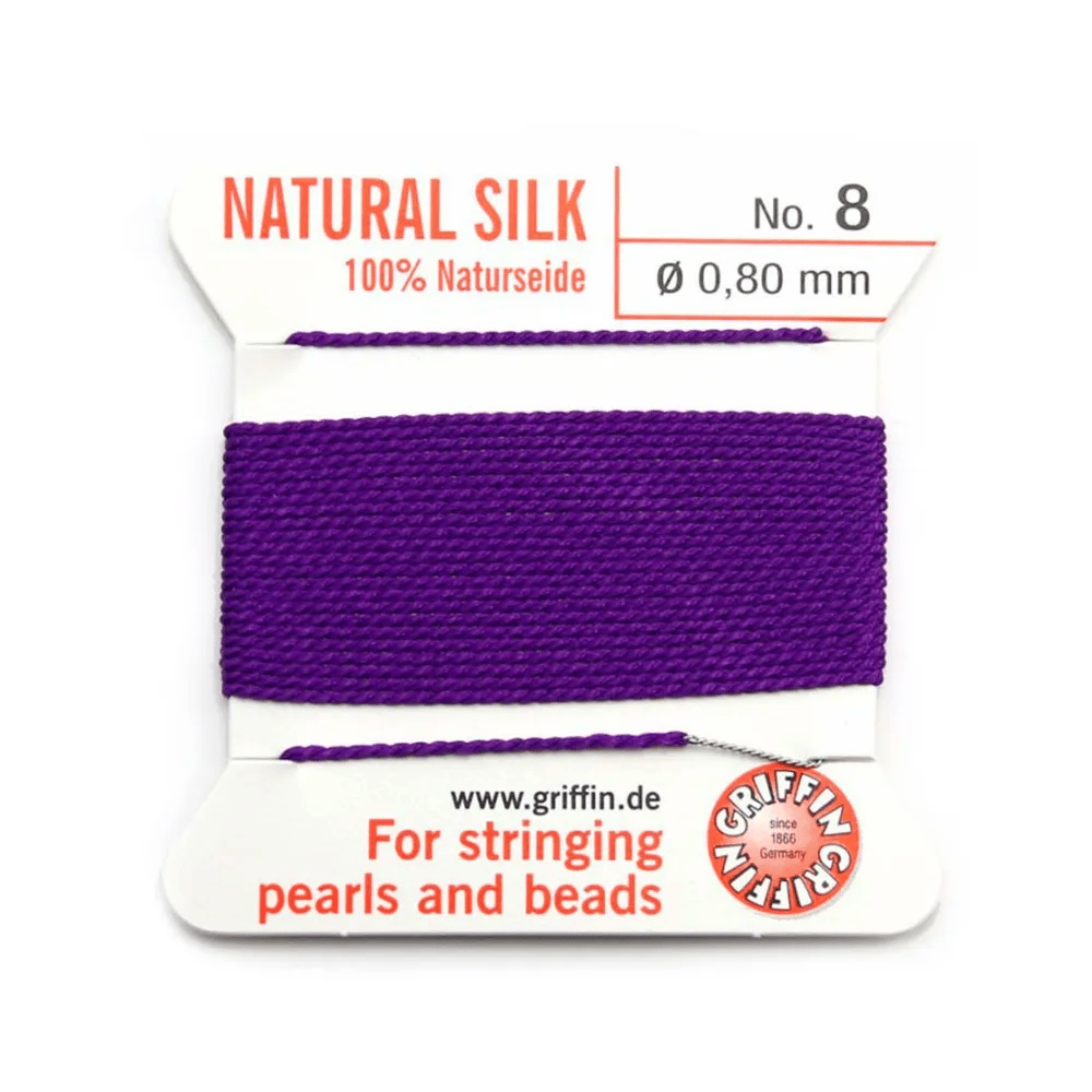 Fil du soie 0.8mm améthyste x 2m