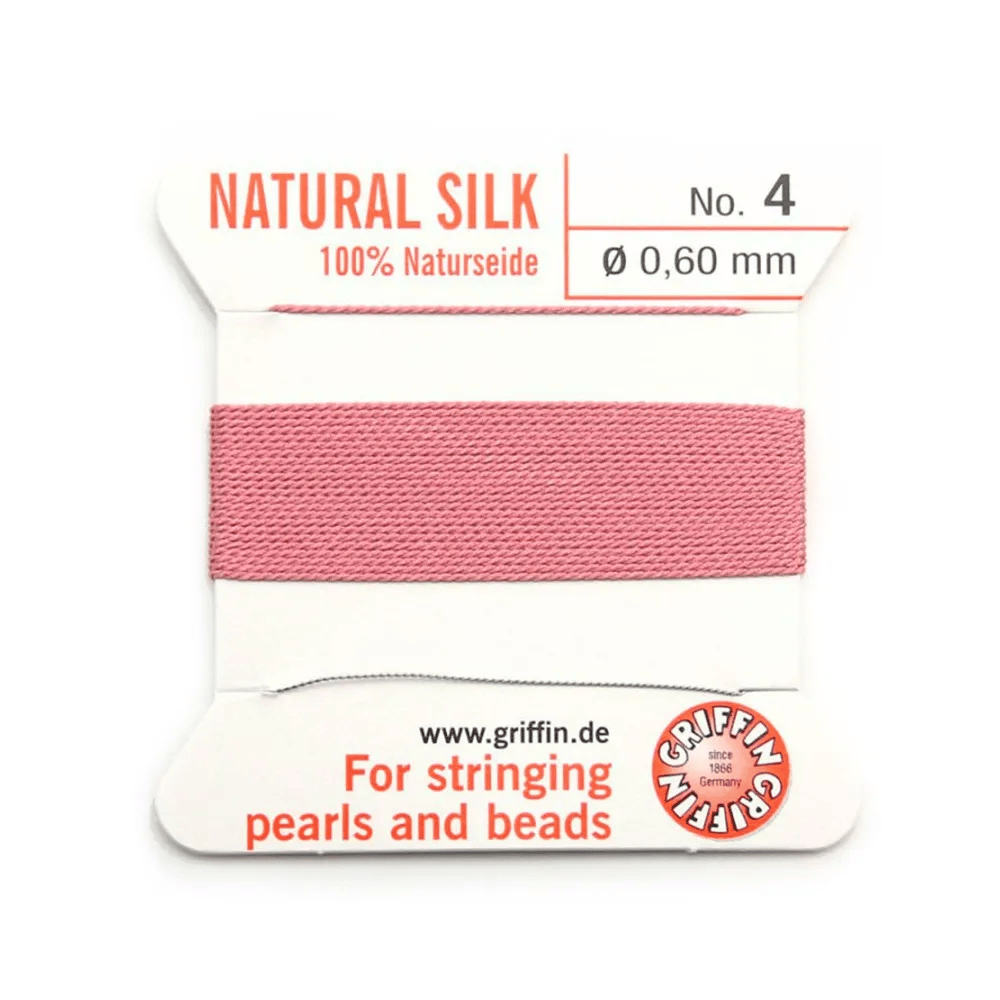 Fil du soie 0.6mm rose foncé x 2m