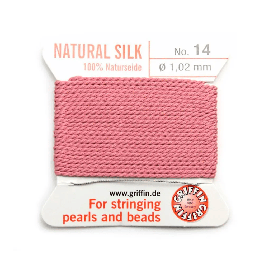 Fil du soie 1.02mm rose foncé x 2m