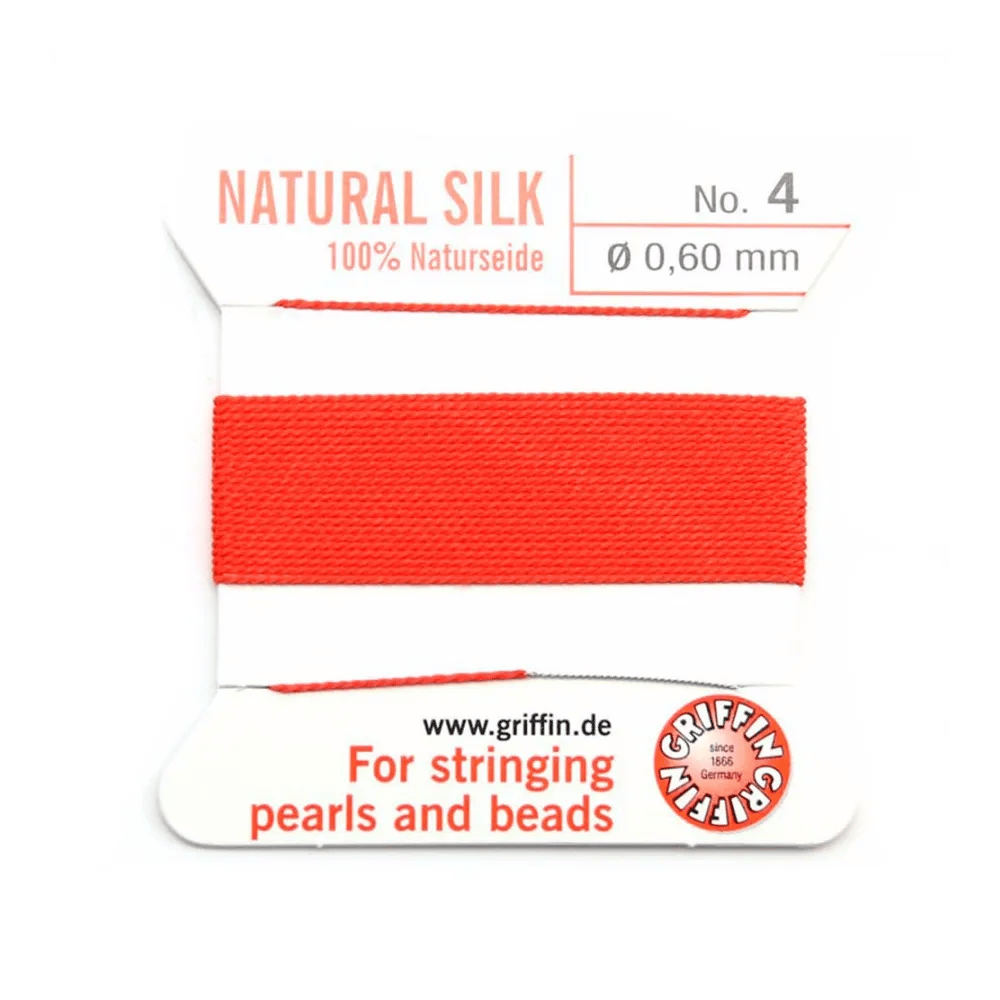Fil de soie 0.6mm corail x 2m