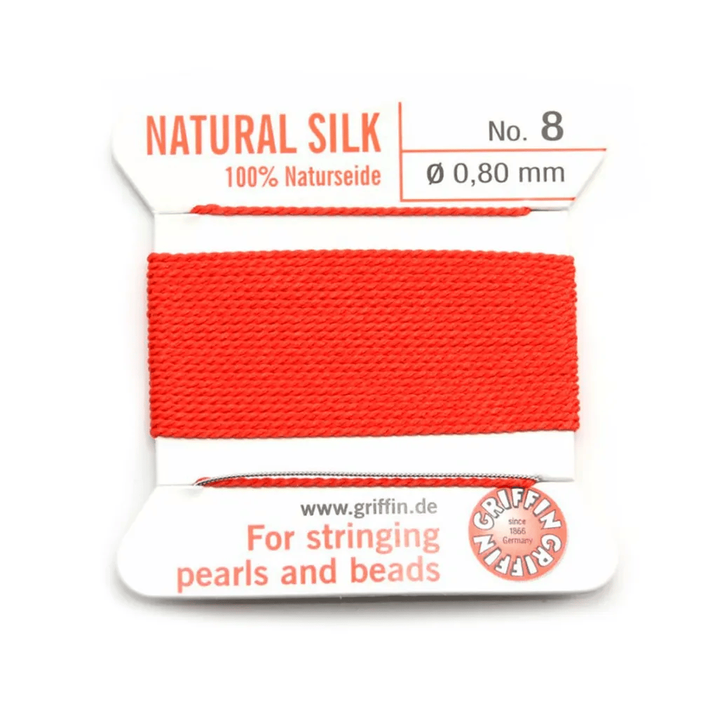 Fil du soie 0.8mm corail x 2m
