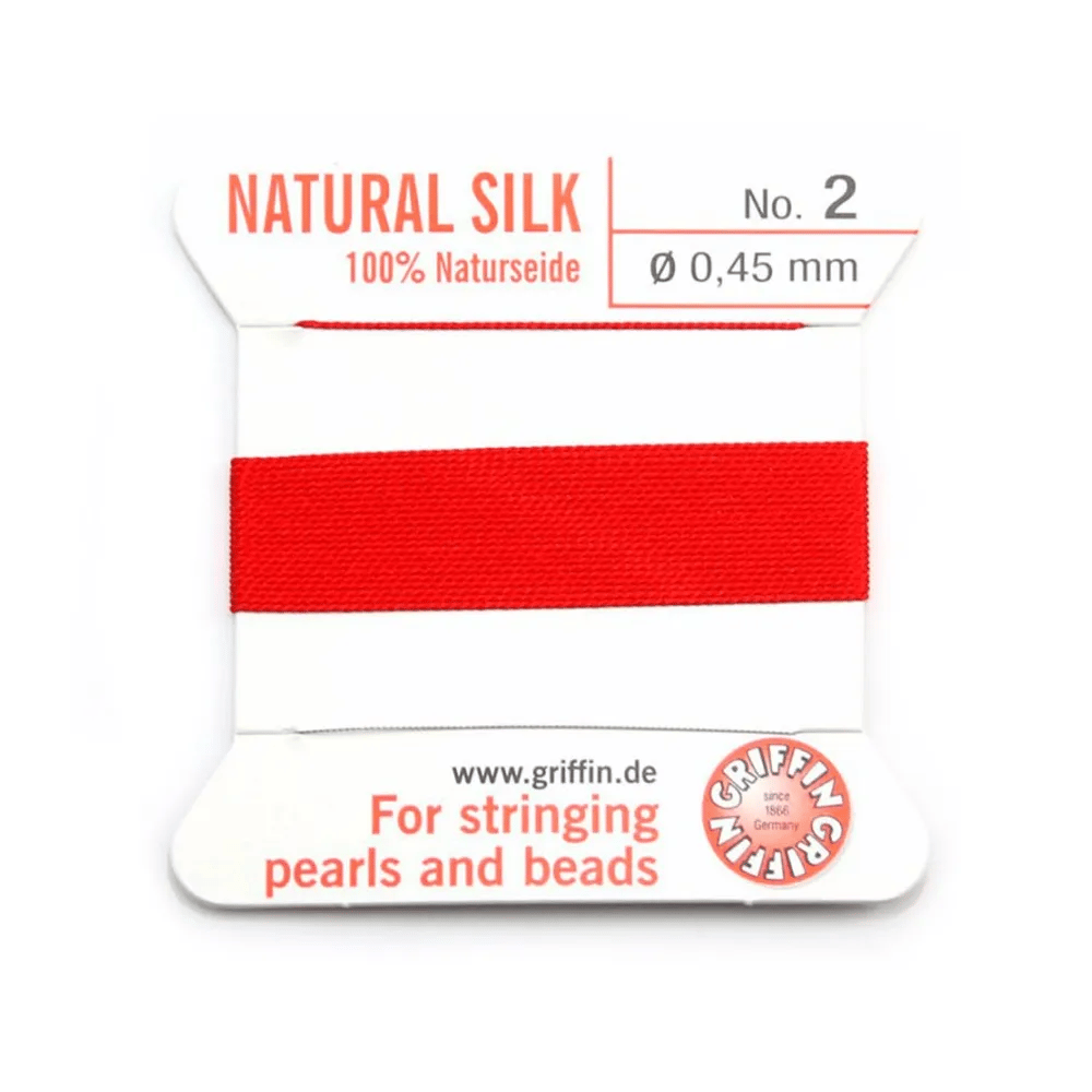 Fil du soie 0.45mm rouge x 2m