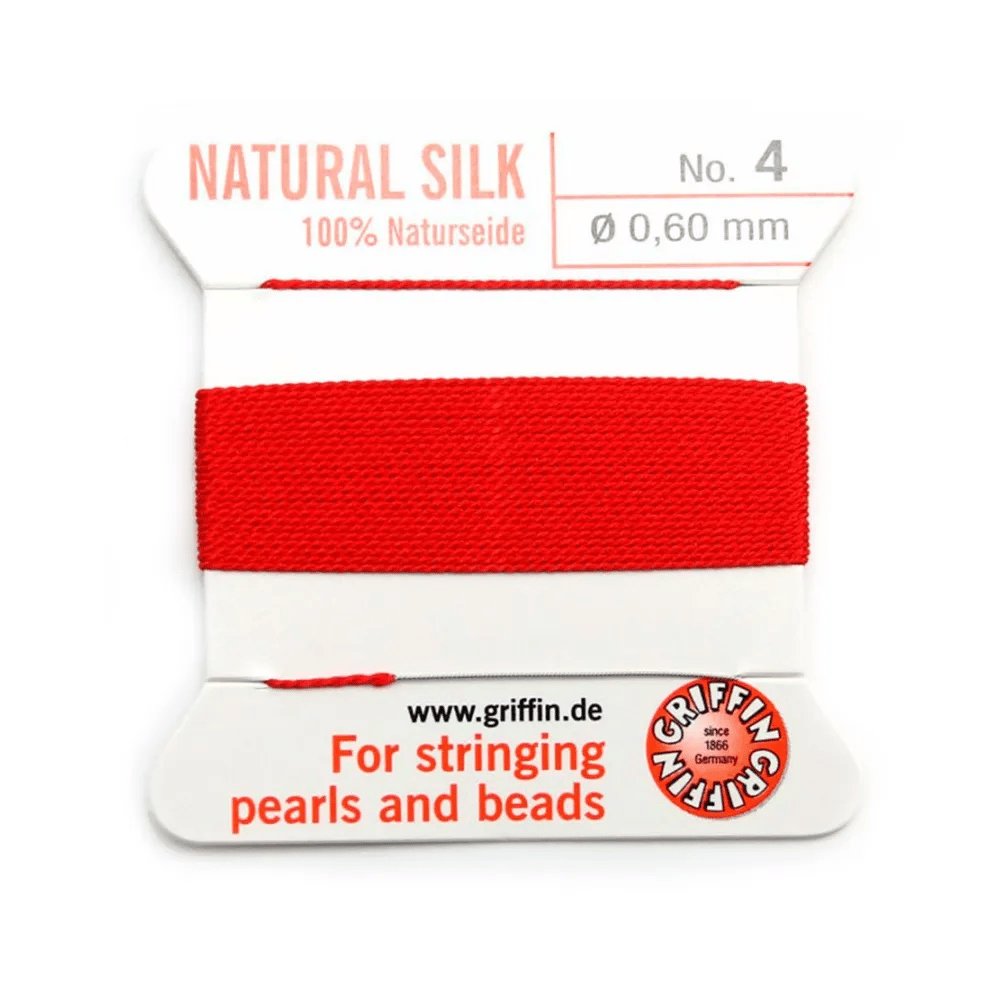 Fil du soie 0.6mm rouge x 2m