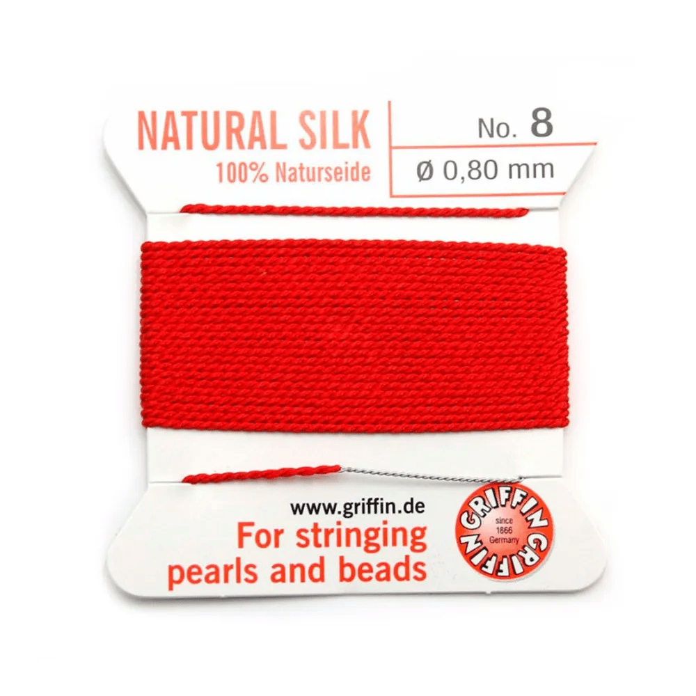 Fil du soie 0.8mm rouge x 2m