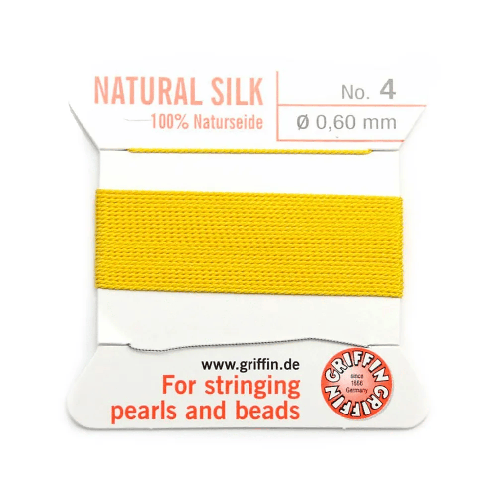 Fil du soie 0.6mm jaune claire x 2m