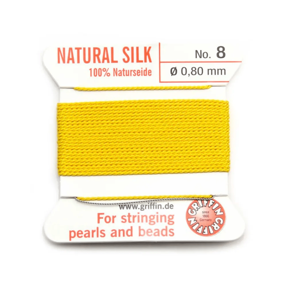 Fil du soie 0.8mm jaune claire x 2m
