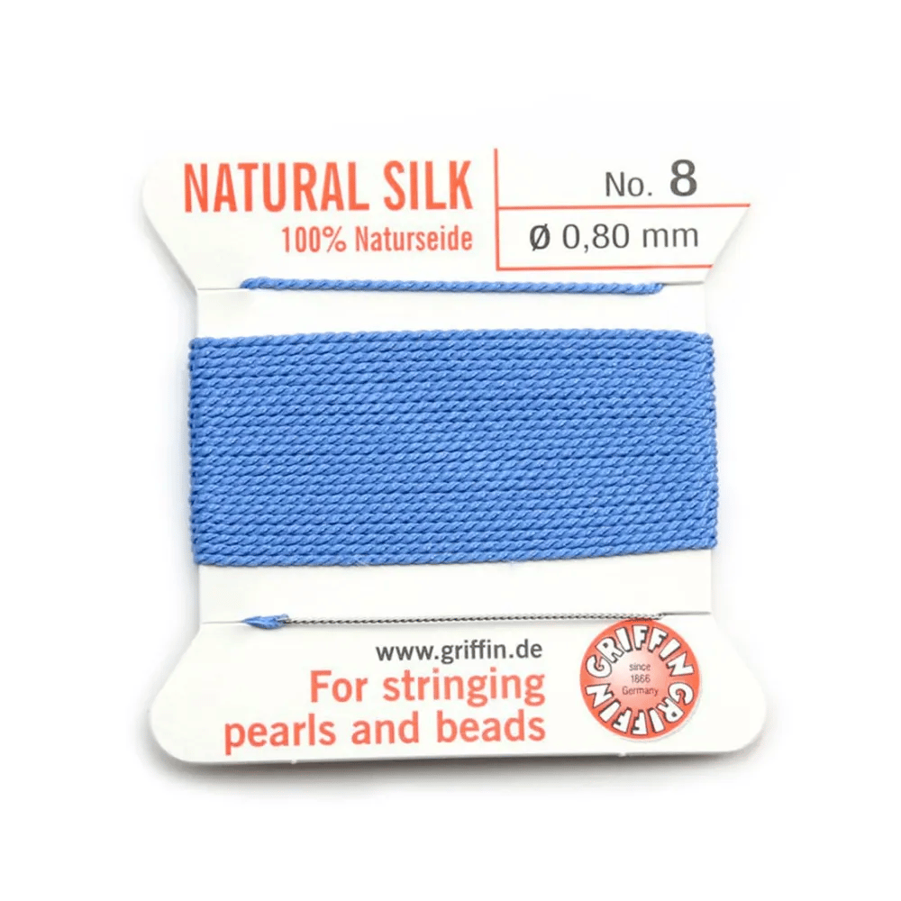 Fil du soie 0.8mm bleu x 2m