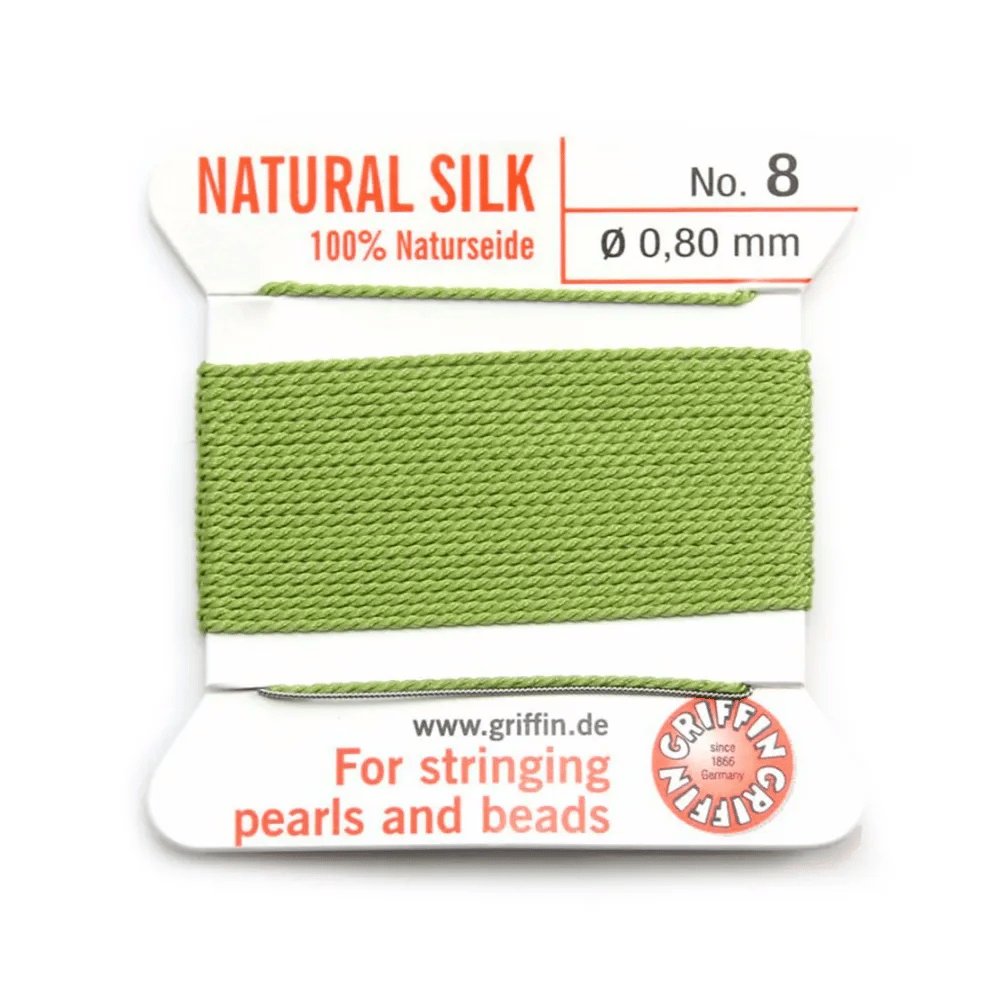 Fil du soie 0.8mm vert jade x 2m