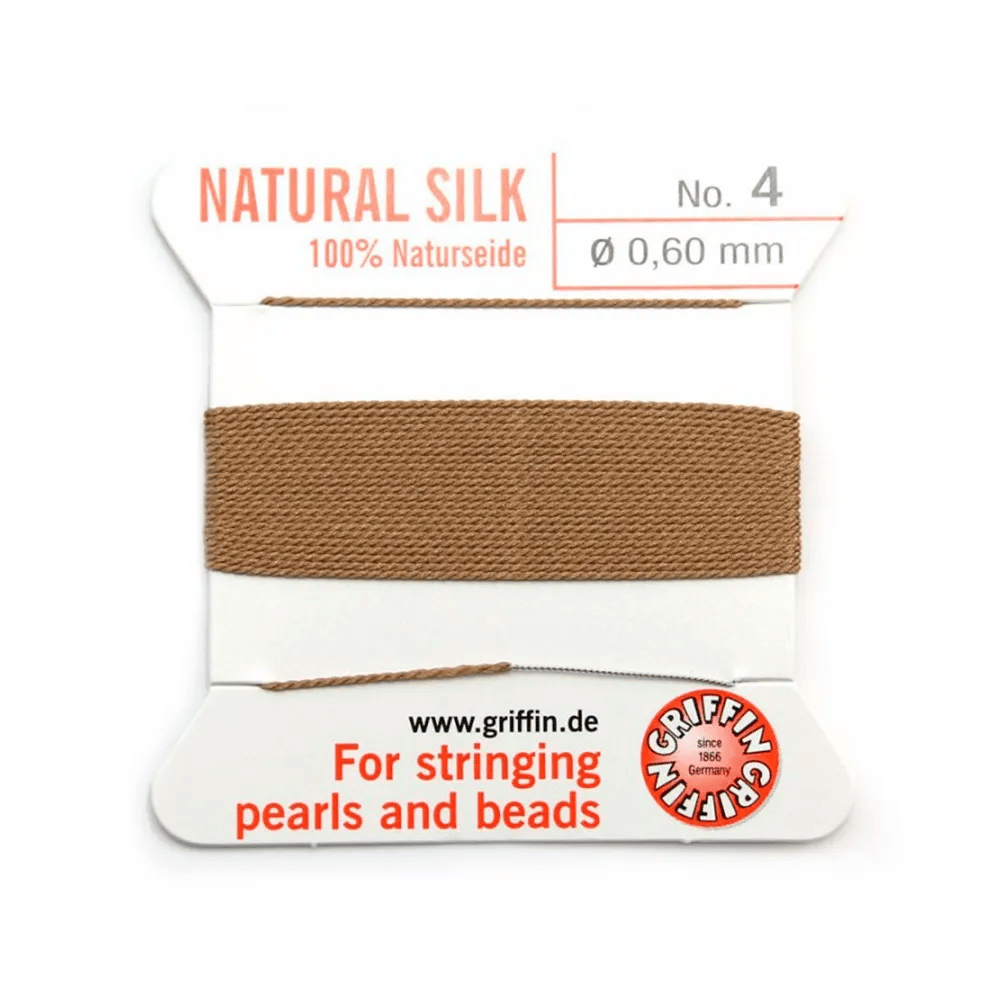 Fil du soie 0.6mm beige x 2m