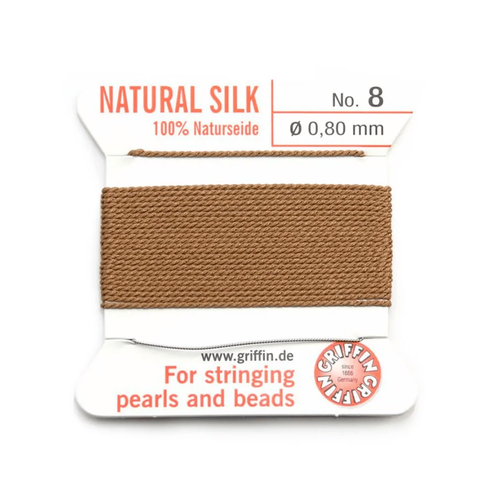 Fil du soie 0.8mm beige x 2m