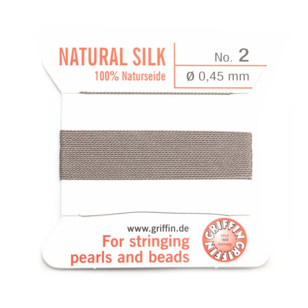 Silk bead cord 0.45mm gray x 2m