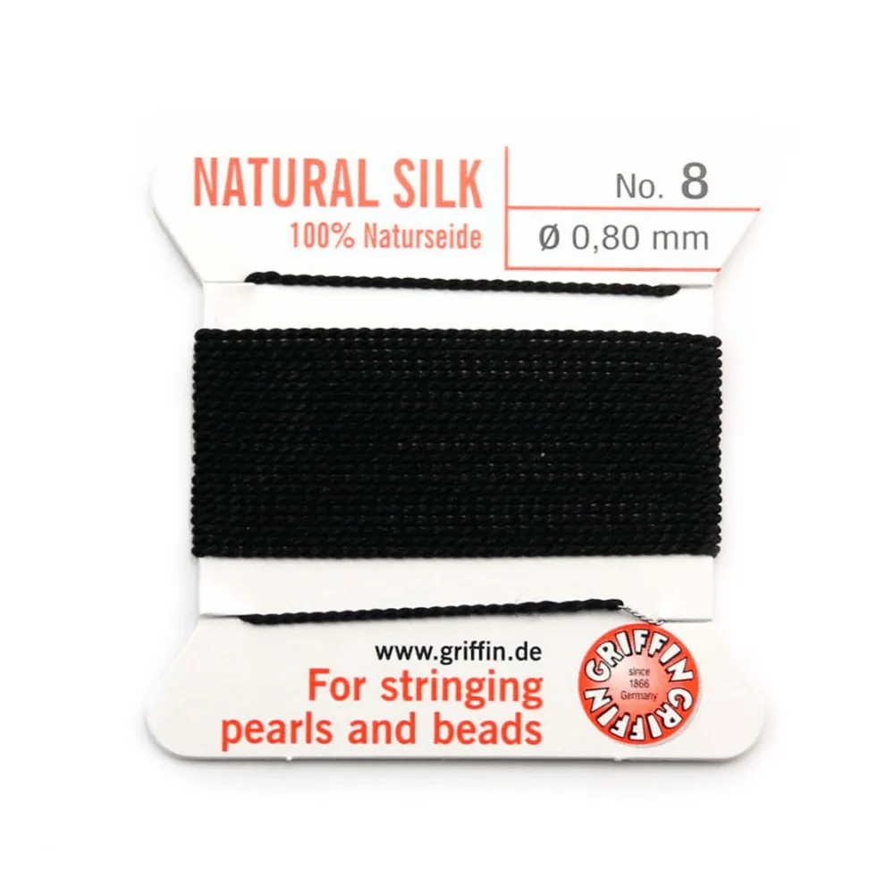 Fil du soie 0.8mm noir x 2m