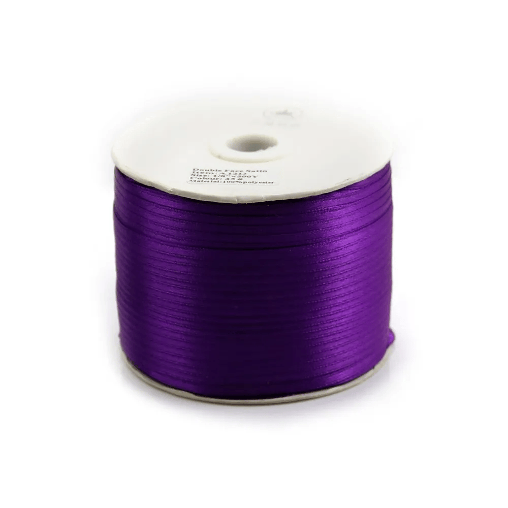 Fil polyester Double face satin violet 3mm x 5 m