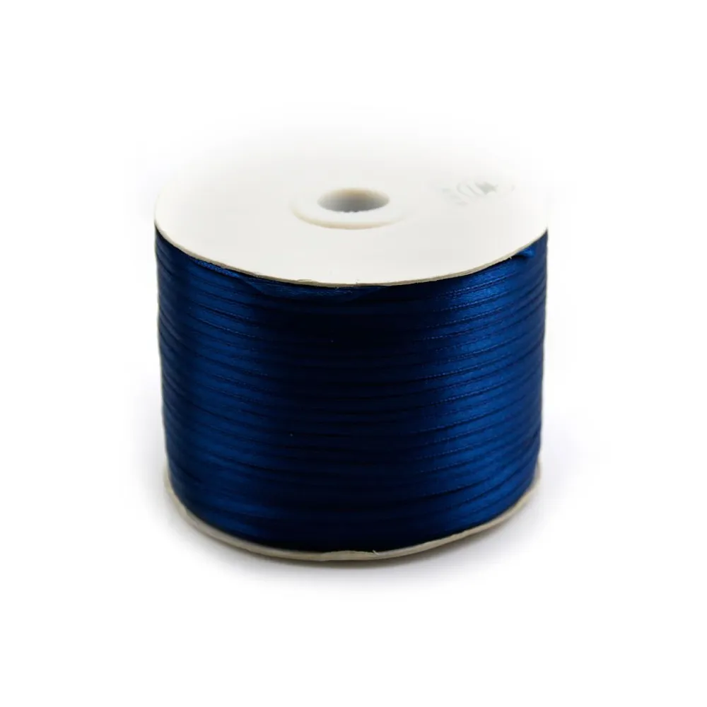 Fil polyester Double face satin 3mm Bleu fonceX 450m