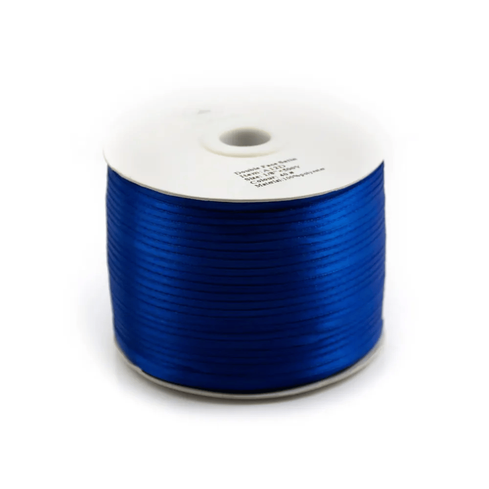 Fil polyester Double face satin 3mm Bleu marine  x 450 m