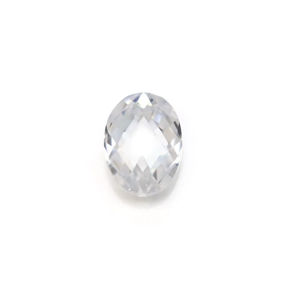 925 sterling silver oval spacer set with a blue cz 9.5x17.5mm x 1pc