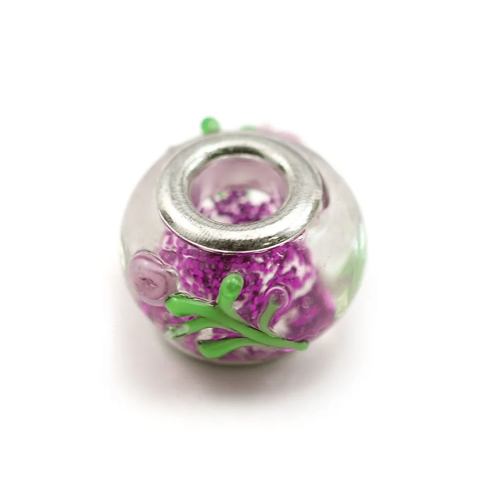 Pandora verre rose 14mm x 1pc