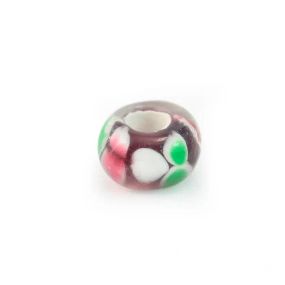 Pandora verre bleu & blanche 14mm x 1pc