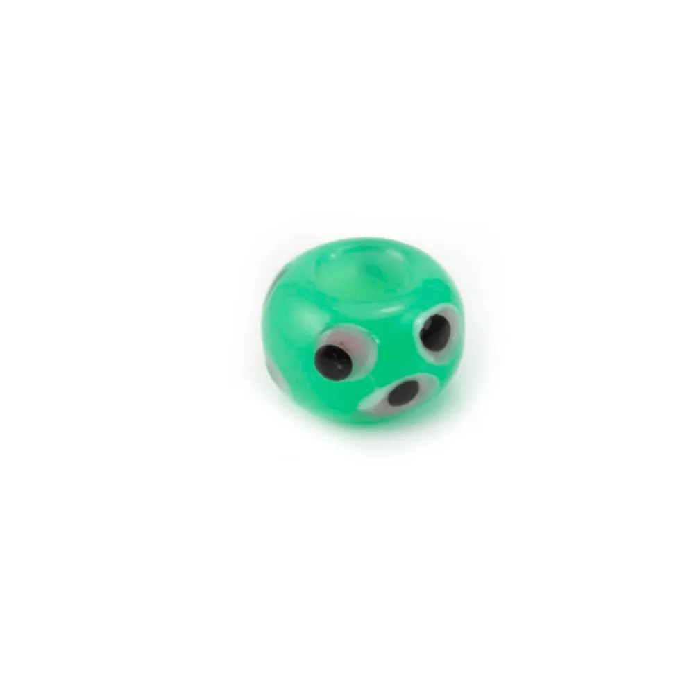 Pandora verre menthe à l'eau & rose dragée & noir 14mm x 1pc