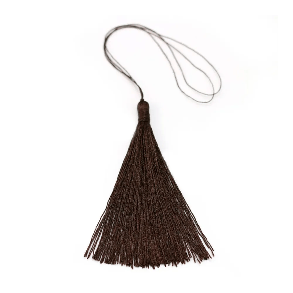 Pompon imitation soie marron 40mm x 1pc