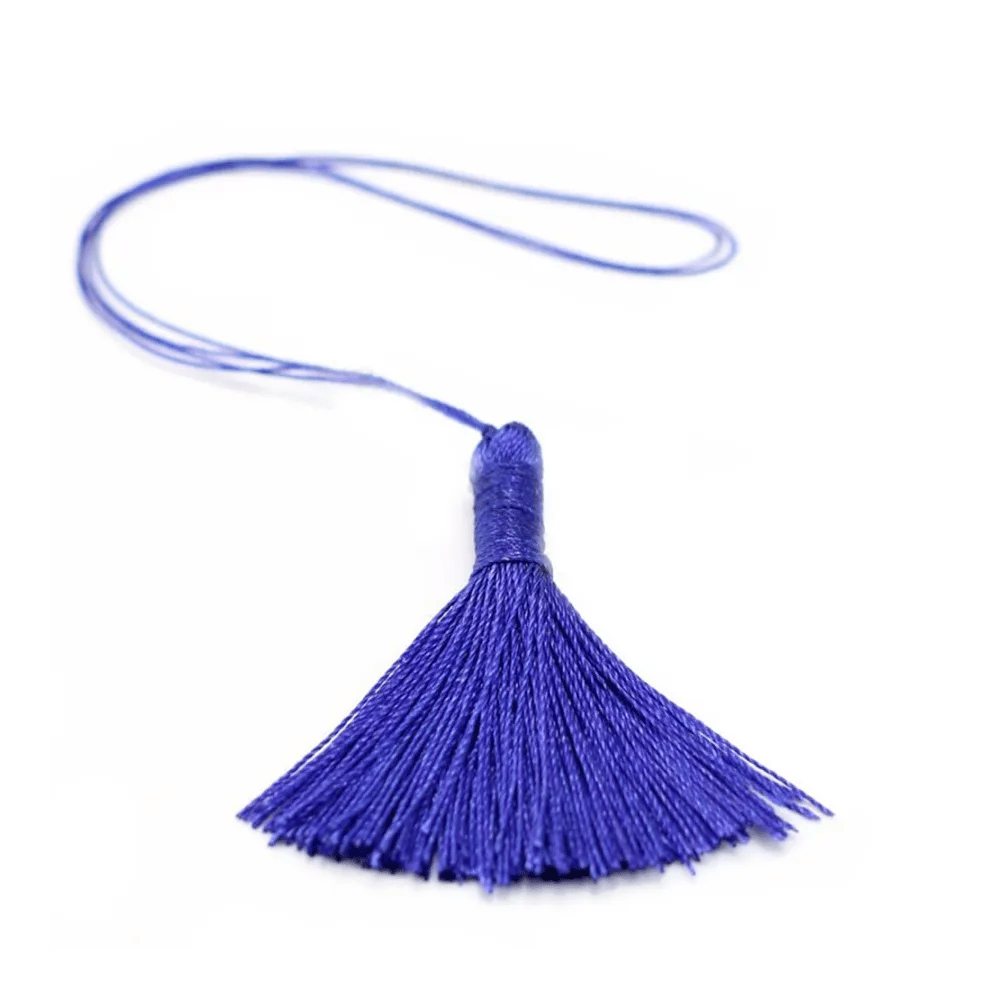 Pompon imitation soie bleu marine 40mm x 1pc
